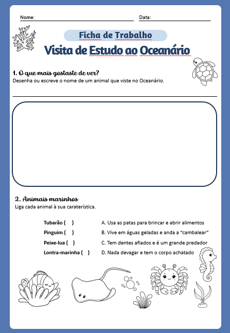 1 Visita de Estudo ao Oceanário de Lisboa – Turmas do 3.º A e B